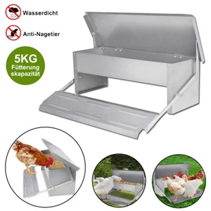 Automatische Huhn Chook Geflügel Hühner 5kg Hähnchen Feeder Futterautomat Stahl - Bild 1 von 12