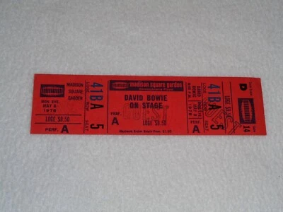 David Bowie 1978 Madison Square Garden NYC Guest Unused Full Ticket - Image 1 of 3