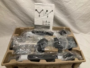 Dual Monitor Stand - Height Adjustable Gas Spring Double Arm Monitor Mount Desk - Picture 1 of 2