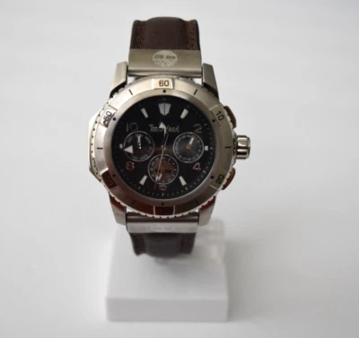 Timberland Authentic Vintage Aged Brown Leather Black Dial Watch - Image 1 of 4