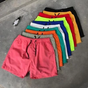 Men Summer Beach Shorts Pants Sports Casual Quick Dry Solid Color Surfing Shorts - Picture 1 of 18