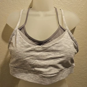 Zyia Active Two Toned Gray LUXE Strappy Detail Sports Bra L pads Included - Picture 1 of 8