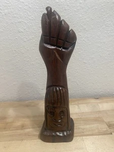 Vintage Figa Fist Wooden Lucky Charm Hand Made Art Sculpture - Picture 1 of 7