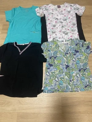 Women’s 4 Pack Nursing Scrub Tops Large. Dickies, Divine, Peaches, HH360 - Image 1 of 4