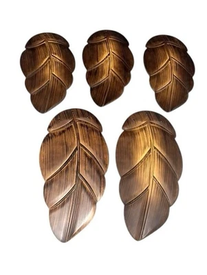 Plastic Carved Wood Leaf Appearance  Ceiling Fan Blades Palm Replacement (5) - Image 1 of 4