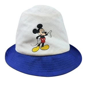 Vintage 70s Mickey Mouse Youth Toddler Bucket Hat Walt Disney USA Made Blue - Picture 1 of 11