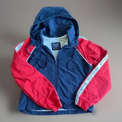 Винтажный Abercrombie & Fitch Y2K синий красный опрятный смелый куртка женщин размер XS - Изображение 1 из 4