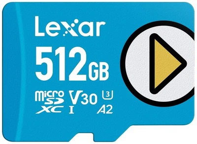 Lexar 512GB Play Blue Micro SD Card, UHS-I, C10, U3, V30, A2, 4K, Up to 160MB... - Image 1 of 4