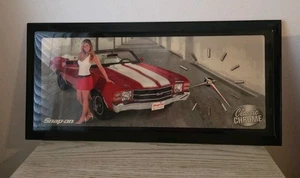 Vintage Snap On Tools Pin-up Wall clock Chevelle classic chrome advertising  - Picture 1 of 9