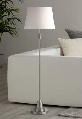 Lámpara de pie de transición 360 Lighting Spenser 58" alto níquel cepillado Foto 1 de 4