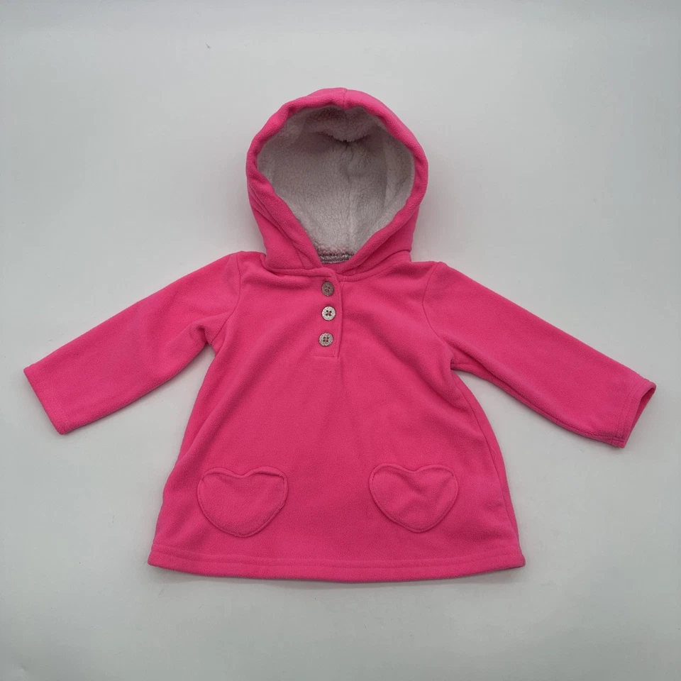 Suéter con Capucha Carters Niñas Pequeñas Talla 9 Rosa Botón Sólido Brillo. #36334 Foto 1 de 4