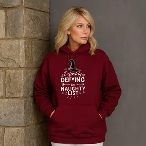 Defying the Naughty List Oversized Cotton Long Hoodie - Picture 1 of 21