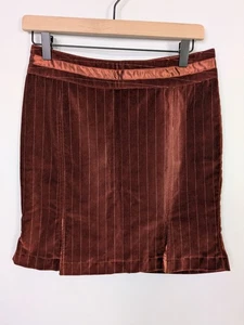 Tulle Anthropologie Skirt Small Women's Velvet Pinstripe Fall Slit - Picture 1 of 8