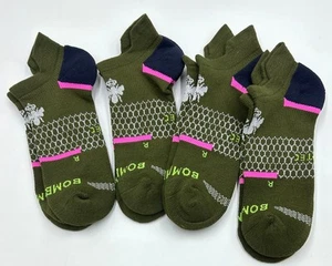 Bombas 4 pairs Women's Ankle Socks All-Purpose Performance Size Med 8-10.5 Green - Picture 1 of 2