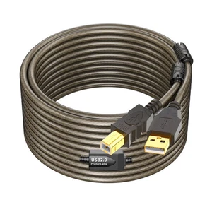 Printer Cable 50ft, USB 2.0 USB A to B Printer Cable, High Speed Active USB 2.0 - Picture 1 of 6