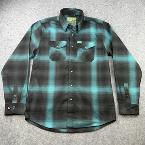 DIXXON The Crusher Flanell Herren Größe Medium türkis schwarz Langarm Knopfleiste - Bild 1 von 12