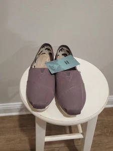 Toms Womens Size 8.5 Shoe Ash Alpargata Classic Canvas Slip-On Loafers Flats NEW - Picture 1 of 6