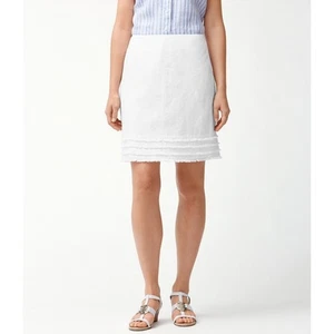 Tommy Bahama Two Palms White Fringed Linen Skirt Size 6 - Picture 1 of 7
