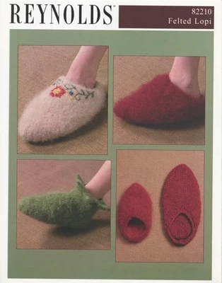 Reynolds knitting Pattern 82210 Felted Slippers, Booties - Adults - Image 1 of 2