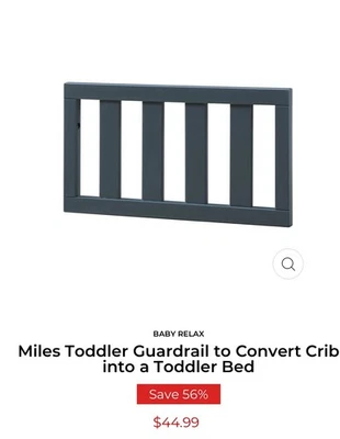 Barandilla para niños pequeños millas para convertir cuna en cama para niños pequeños, nueva, azul grafito Foto 1 de 3