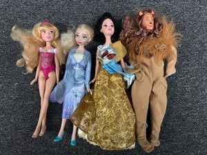 Disney Princess Dolls Lot of 5 – Belle, Elsa, Snow White, Aurora Lion - Picture 1 of 8