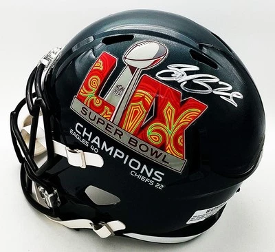 Saquon Barkley Signed Auto Eagles Super Bowl LIX Champs Full Size Helmet PSA - Image 1 of 4