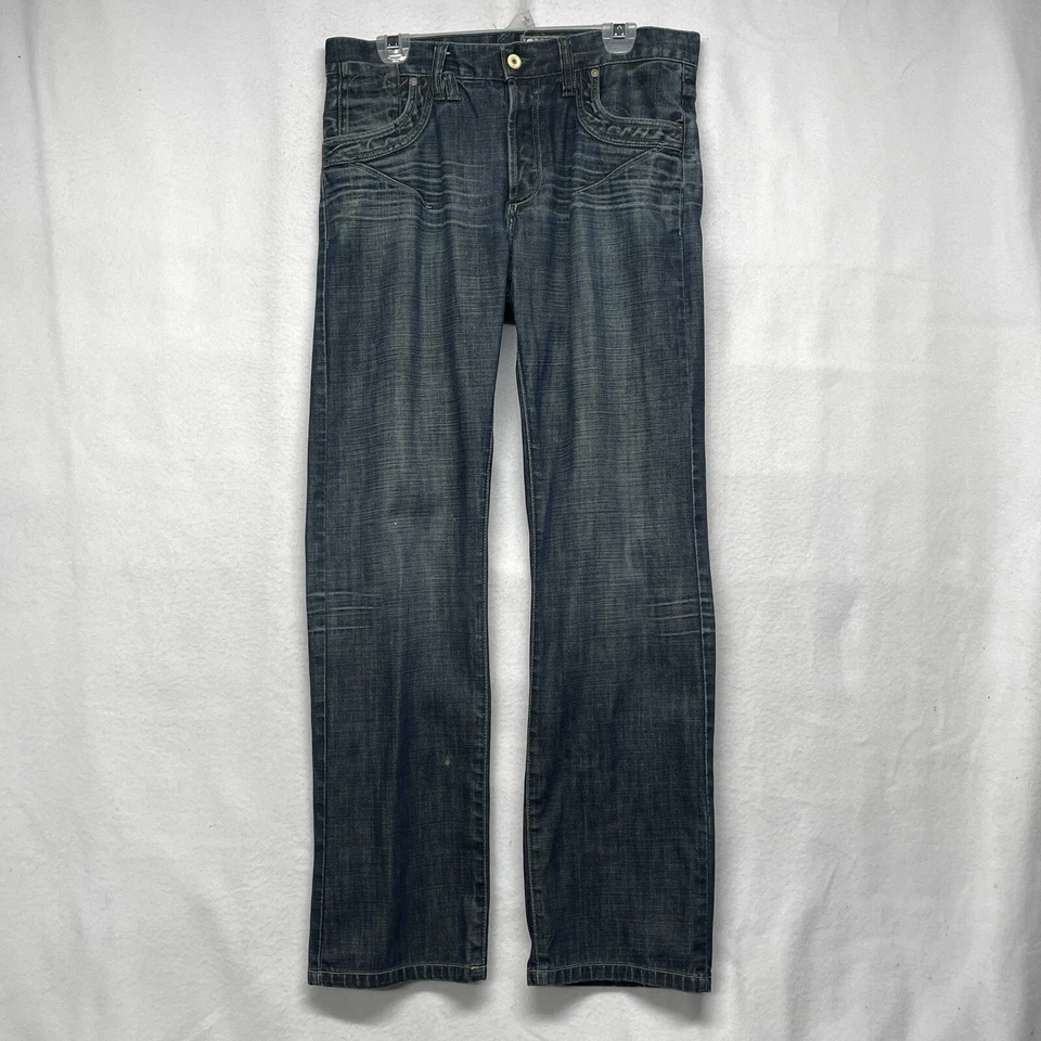 H&M ORIGINAL Distressed Jeans Men’s 33x32 Blue Denim Straight Leg - Image 1 of 4