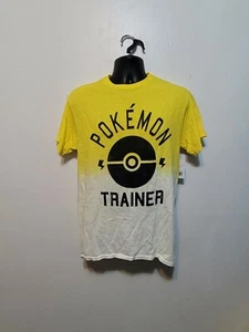 Pokemon Trainer Mens Graphic T-Shirt Yellow Color Block 100% Cotton Tee Sm New - Bild 1 von 7