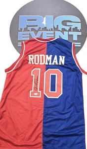 DETROIT PISTONS DENNIS RODMAN AUTOGRAPHED SIGNED SPLIT JERSEY JSA COA - Picture 1 of 3