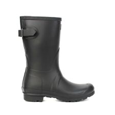 Hunter Women's Original Short Adjustable Back Black Rain Boots WFS1013RMA.BLK