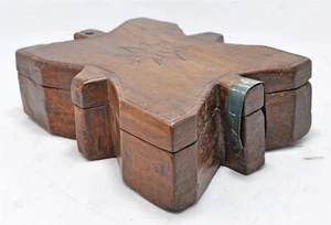Antique Wooden Kitchenware Spice Box Original Old Hand Carved - Picture 1 of 7