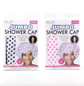 Jumbo Shower Cap Extra Large Huge Spacious Mens Women Long Hair Reusable Plastic - Picture 1 of 4
