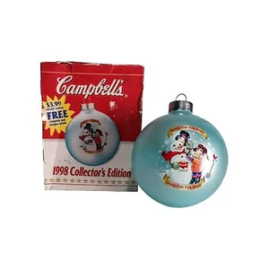 Adorno de sopa Cambells 1998 - niños/muñeco de nieve - con caja - Imagen 1 de 1