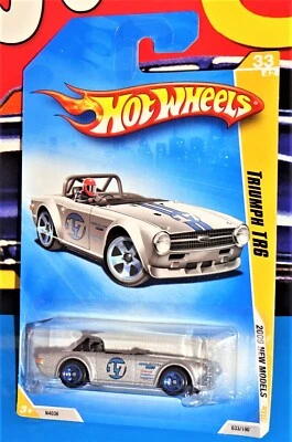 Hot Wheels 2009 New Models #33 Triumph TR6 Mtflk Silver w/ 5SPs - Image 1 of 2