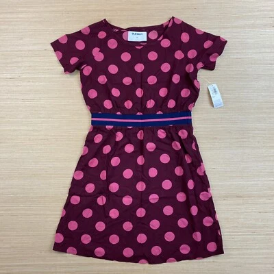 Old Navy Dress Girls Small (6) Red Pink Polkadot Casual Spring Summer Elastic - Image 1 of 4