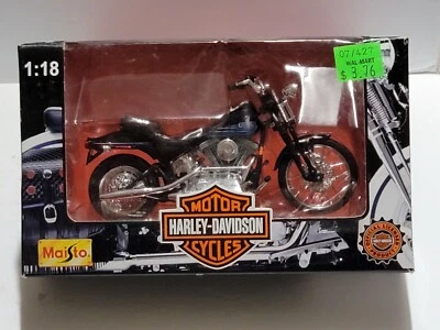 Harley Davidson FXSTSB Bad Boy Maisto 1/18 Diecast Motorcycle Series 1997 Negro Foto 1 de 3