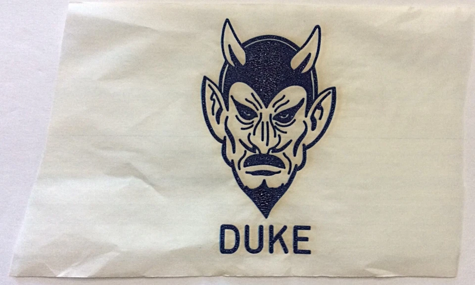 Original Vintage Duke University Blue Devils Mini Iron On Transfer  - Image 1 of 1