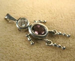 Fun Sterling Silver Kids Child Amethyst February Gemstone Birth Bail Pendant 925 - Picture 1 of 5