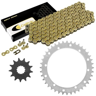 Kit de corrente de transmissão e rodas dentadas para Yamaha Raptor 660 YFM660R 2001-2005 dourado - Imagem 1 de 4