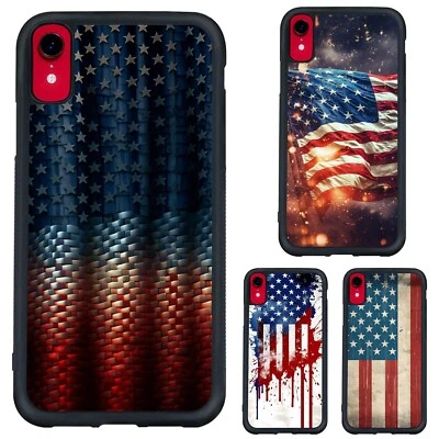 Funda Futurista Bandera Americana Para iPhone SE4 16E 12 13 14 15 16 Pro Max Amigable Foto 1 de 4