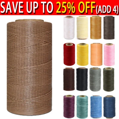 260m 0.8mm Waxed Thread Cotton Hand Knitting String Rope Bead Sewing Craft UK - Image 1 of 4