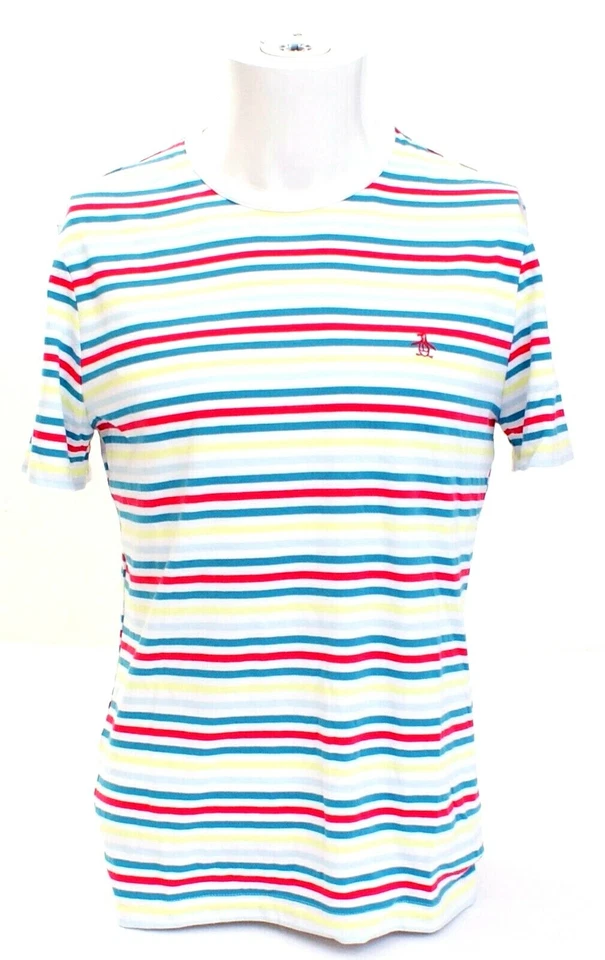 Penguin Multi Color Stripe Short Sleeve Tee T-Shirt Men's NWT - Image 1 of 4