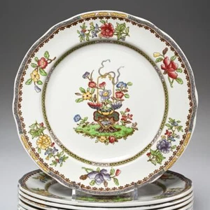Copeland Spode Old Bow Lunch Plates 9"w Antique Set Of 12 - Picture 1 of 7