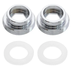 2x M22 to M28 Adapters with Washer Male Thread Faucet Connector Tap Attachment - Picture 1 of 7