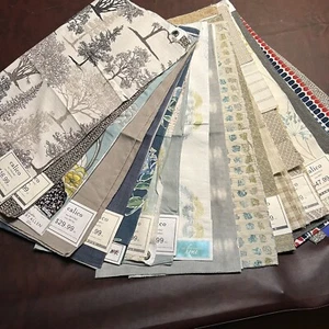 Lot of FABRIC SAMPLES Decorator Upholstery SWATCHES Jacquard Multi 25” Sq Calico - Picture 1 of 6