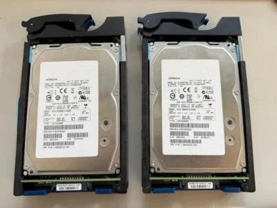 Lot (2) Hitachi HUS156060VLS600 600gb 15K SAS 6Gb/s 3.5" HDD w/ EMC VNX Caddy - Image 1 of 4