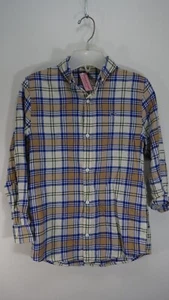 Nwt Vineyard Vines Boys Sand Grid Pattern Whale Dress Button Up Shirt Size M - Picture 1 of 7