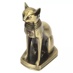 Estatua de gato egipcio antiguo de metal modelo decoración del hogar adornos - Imagen 1 de 7