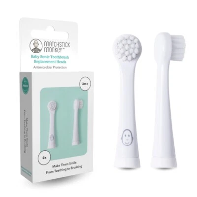 Matchstick Monkey Zahnbürsten Ersatzköpfe (2er Pack) für elektrische Zahnbürste