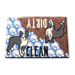 Boston Terrier cane lavastoviglie pulizia insegna sporca accessori cucina e arredamento 2x3 - Foto 1 di 12
